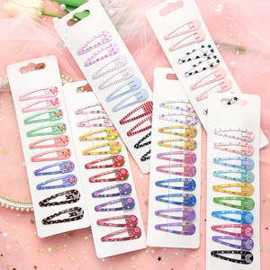 Lot de barrettes à cheveux 5cm en métal avec motifs fleurs et dessins animés pour filles