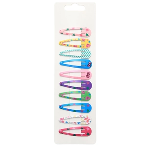 Lot de 10 barrettes BB colorées pour filles avec motifs de dessins animés et étoiles