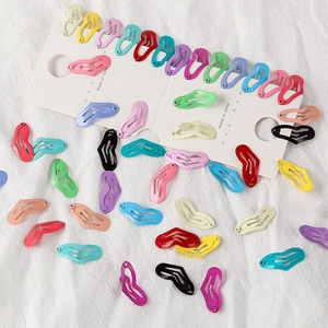 Bulk set of colorful heart shaped 2.5cm mini metal snap hair clips for pets and babies