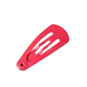 Vibrant rose red 2cm snap hair clip with smooth lacquer finish for babies and pets