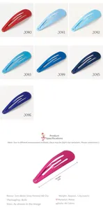 Detailed size measurement of 5cm colorful paint metal snap hair clips for girls