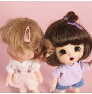 Mini 2cm colorful metal snap clips for pets or dolls in pink and purple finishes