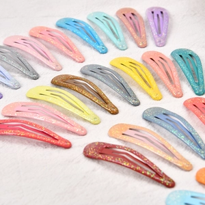 Bunte 5cm Glitzer Wassertropfen Metall BB Haarklammern für Mädchen in verschiedenen Farben
