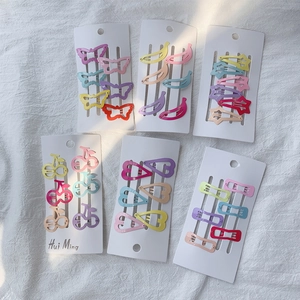 Lot de barrettes à cheveux enfant coloris macaron avec formes fruits et cœurs