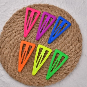 Barrettes à Cliquet Triangulaires Mates Minimalistes pour Filles Enfants Accessoires Cheveux Clips BB en Alliage Néon