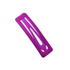 7cm matte purple rectangular BB hair clip with smooth neon finish on white background