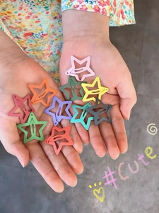 Cute Star Shape Matte Metal Hair Clips For Children Girls Sweet Candy Color Five Pointed Star Snap Clips Hair Accessories