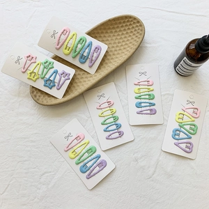 Lot de barrettes à cheveux en métal aux couleurs macaron pour enfants, formes étoiles