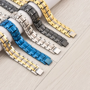 Pulseras magnéticas de titanio para hombres en acabados negro, oro, plata y azul