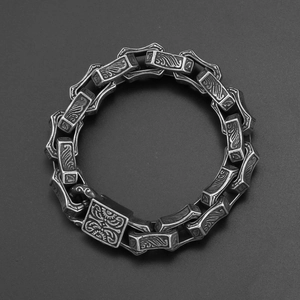 Vintage Totem Titanstahl Armband Für Herren Punk Geometrisch Heavy Metal Kette Armband Retro Geschwärzt Mode Schmuck