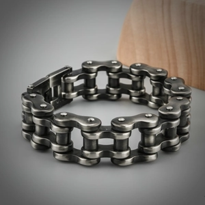 Men's 304 Stainless Steel Motorcycle Chain Bracelet Biker Rock Punk Industrial Mechanical Heavy Metal Style Jewelry