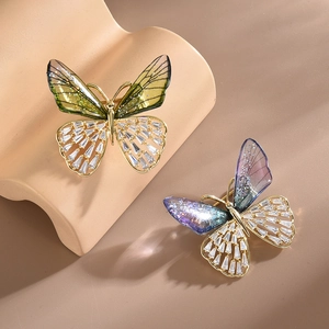 High-End Crystal Butterfly Brooch For Women Copper Zirconia Inlaid Luxury Corsage Fashion Suit Overcoat Jewelry Accessory