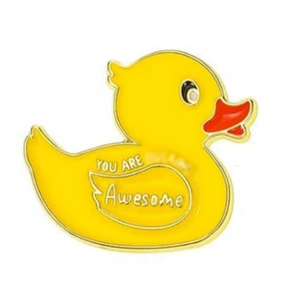 Broche en Émail Petit Canard Jaune Badge en Alliage de Zinc Épingle de Motivation Texte You Are Awesome pour Sac à Dos Vêtements Bijoux Unisexe