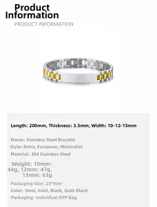 Spécifications détaillées du bracelet en acier inoxydable de style bracelet de montre