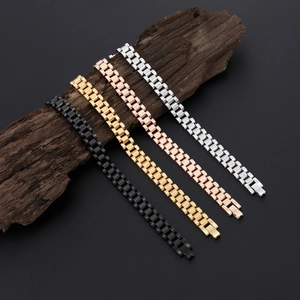 Minimalistisches Edelstahl-Armband-Set mit Uhrenarmband-Gliedern in vier eleganten Farben