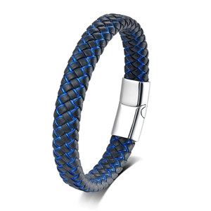 Vintage Men Braided Microfiber Leather Bracelet With 316 Stainless Steel Magnetic Buckle Multi-layer Casual Jewelry For Men