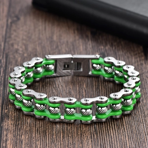 Bracciale da Uomo in Acciaio Inossidabile a Catena di Motocicletta Stile Hip Hop Rock Maglia Bici Gioielli Biker Regalo
