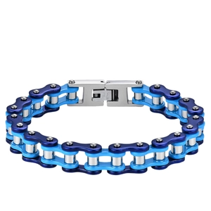Bracelet chaîne de vélo en acier inoxydable pour homme avec style biker rock et hip-hop