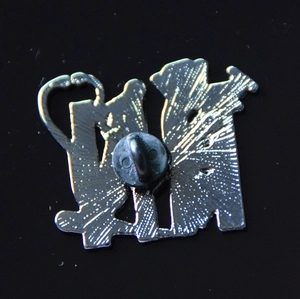 Registered Nurse badge brooch with secure silver butterfly clutch back closure