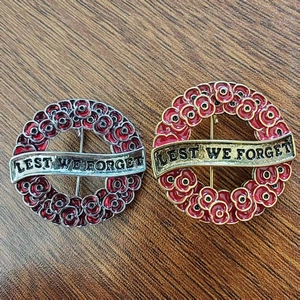 Poppy Wreath Brooch Alloy Enamel Memorial Pin Gold Silver Flower Lapel Badge Lest We Forget Remembrance Jewelry For Men Women