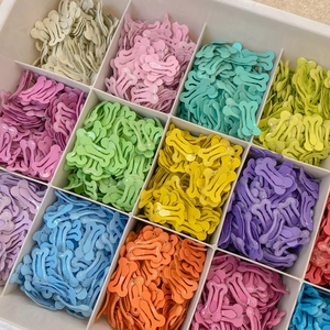 Set di fermagli per capelli a forma di osso da 2,5cm in vari colori pastello lucidi