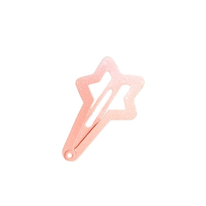 Barrette étoile rose chic avec finition mate et texture mouchetée blanche pour filles