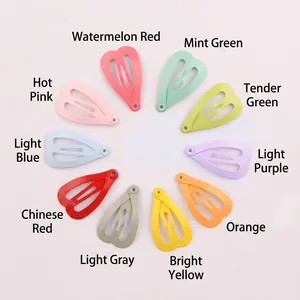 Set of 10 colorful heart-shaped macaron mini hair clips for women and pets