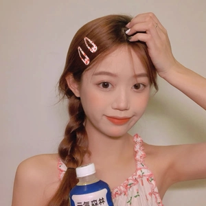 Barrettes à cheveux colorées série fruits 5cm avec motifs de cœur rouge et pois pour femmes