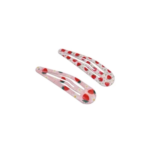 Barrettes à cheveux BB de 5cm avec motif fraise mignon en métal blanc et rose