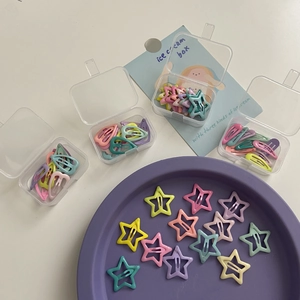 Fermagli per Capelli Luminosi a Forma di Stella Cuore Goccia per Bambini Colore Caramella Clip in Metallo Accessori per Capelli