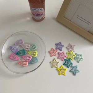 Set di mollette colorate per bambine a forma di stella e cuore in tonalità pastello