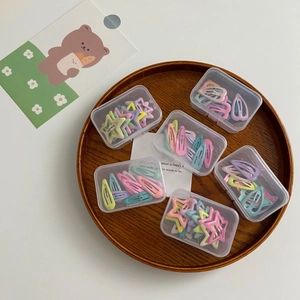 Set di fermagli per capelli colorati a stella e goccia in scatole trasparenti
