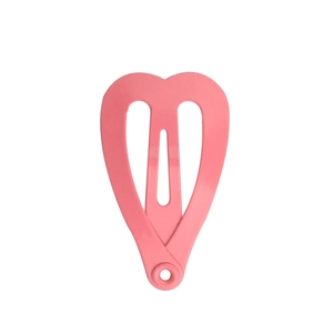 2cm mini heart-shaped pink hair clip for girls and pets with matte lacquer finish