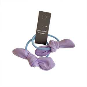 Chouchous nœuds violets pour filles sur carte avec élastique bleu haute qualité