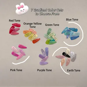 Lot de barrettes clic-clac en métal mat de 2 cm en sept dégradés de couleurs variés