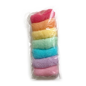 Lot de 7 chouchous colorés à haute élasticité en tissu serviette aux couleurs de l'arc-en-ciel