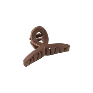 Brown cross jaw hair claw clip for women with matte finish and secure grip teeth