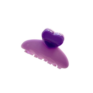 Elegant purple acetic acid hair claw clip with heart design and high-quality finish