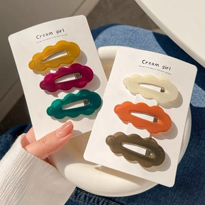 Korean Style Acrylic Cloud Wave Hair Clips For Women Girls Lacquered Geometric BB Clips Daily Fashion Hair Jewelry
