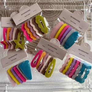 Nouvelles Pinces à Cheveux Colorées en Flocage pour Filles Douces Mignonnes Géométriques BB Clips Étoile Goutte Accessoires