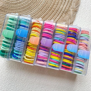 Elastici per capelli colorati per bambini in scatola trasparente con etichetta Perfect Child