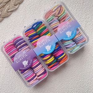 Elastici per capelli colorati ad alta elasticità per bambini con scatole portaoggetti