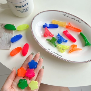 Colorful jelly flower hair clips and resin barrettes set for girls and kids