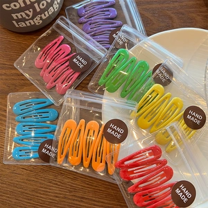Candy Color Sweet Alloy Drip Oil BB Hair Clips Macaron Morandi Hairpins Fringe Clips For Kids Girls Hair Accessories