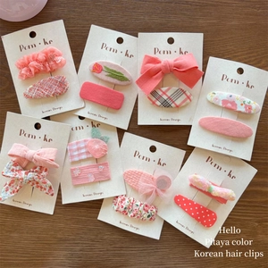 Koreanischer Stil Pitaya Pink Stoff Haarklammern Für Mädchen Süße Blumen Schleife Stickerei Haarnadeln Haarschmuck Geschenk