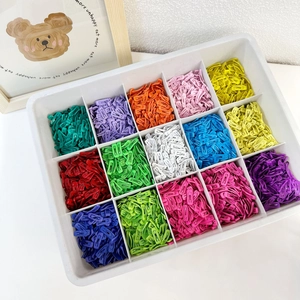 Colorful 2cm mini square metal BB hair clips set in 15-compartment storage box