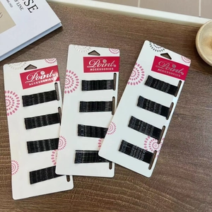 Großpackung 5cm glänzende schwarze Wellen-Haarnadeln auf Karten für tägliches Styling