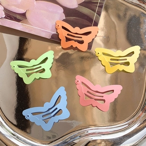 Sweet Hollow Butterfly Hair Clips For Girls Painted Metal BB Clips Macaron Color Cute Hair Pin For Kids Hair Accessories