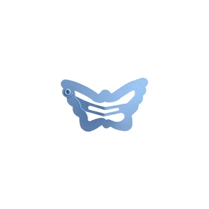 Sweet sky blue butterfly metal hair clip for women with minimalist Y2K hollow design