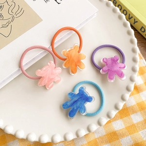 Lot de chouchous ours mignons pour filles avec texture marbrée et élastiques durables